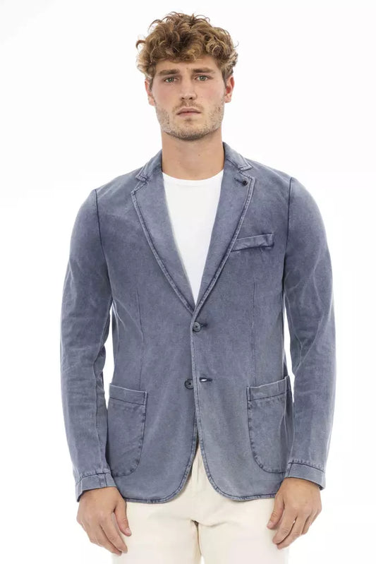 Blue Cotton Mens Blazer - The Luxe Alliance