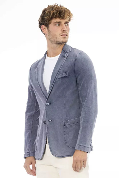 Blue Cotton Mens Blazer - The Luxe Alliance