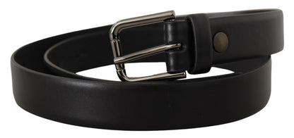  - Elegant Black Leather Classic Belt