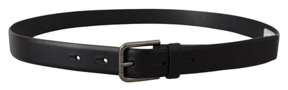  - Elegant Black Leather Classic Belt