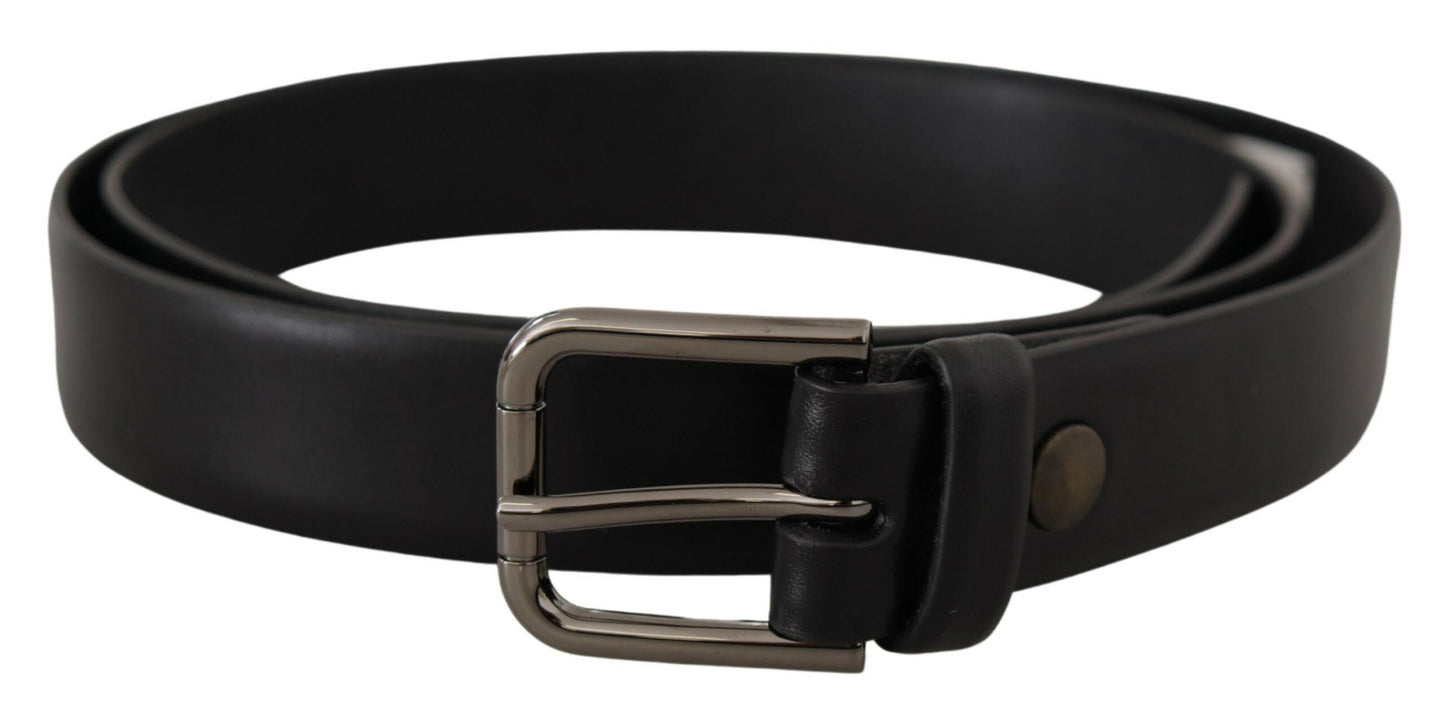  - Elegant Black Leather Classic Belt