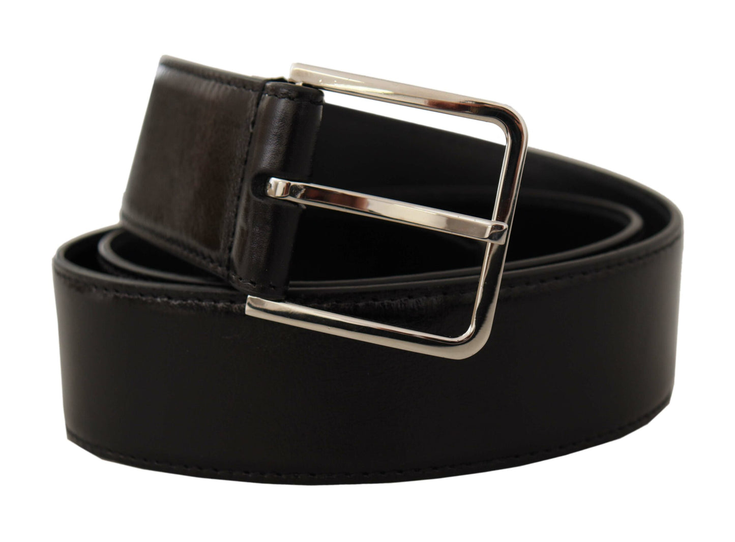  - Elegant Leather Belt with Metal Buckle