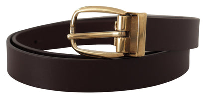  - Elegant Dark Brown Leather Belt