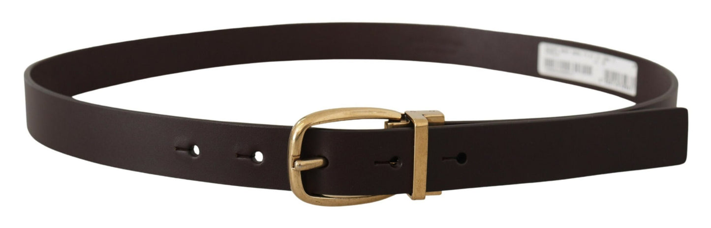  - Elegant Dark Brown Leather Belt