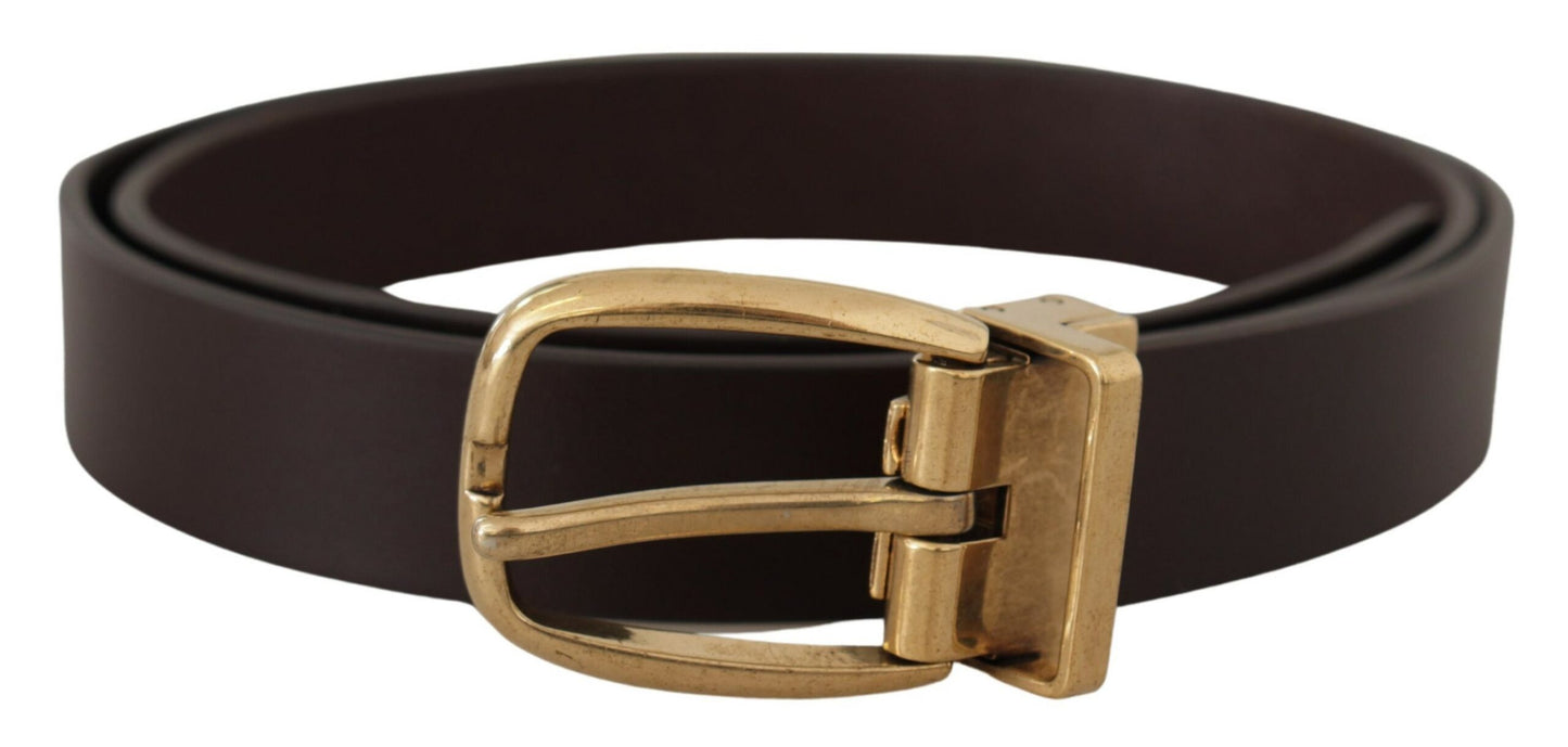  - Elegant Dark Brown Leather Belt