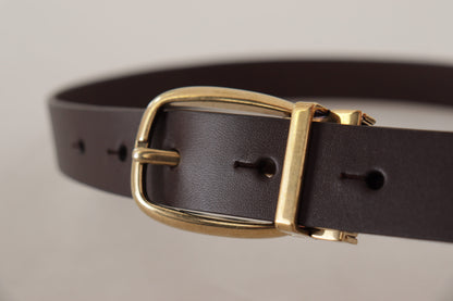  - Elegant Dark Brown Leather Belt