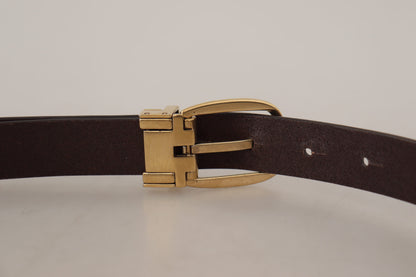  - Elegant Dark Brown Leather Belt