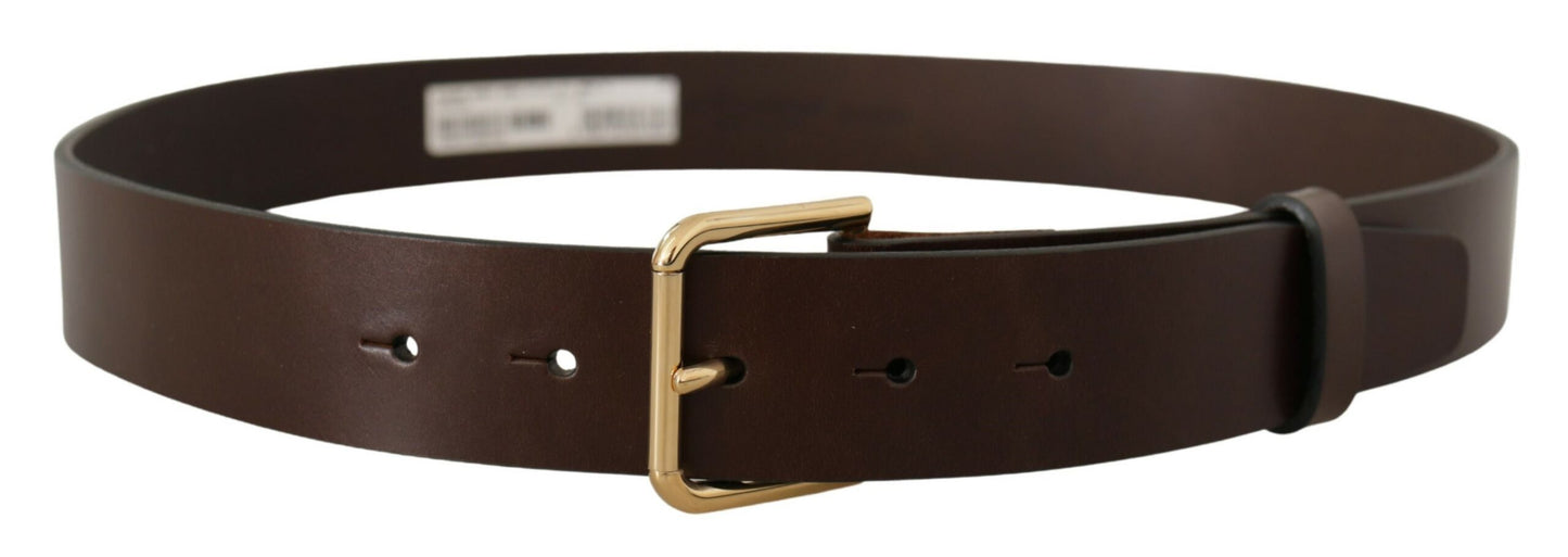  - Elegant Dark Brown Leather Belt