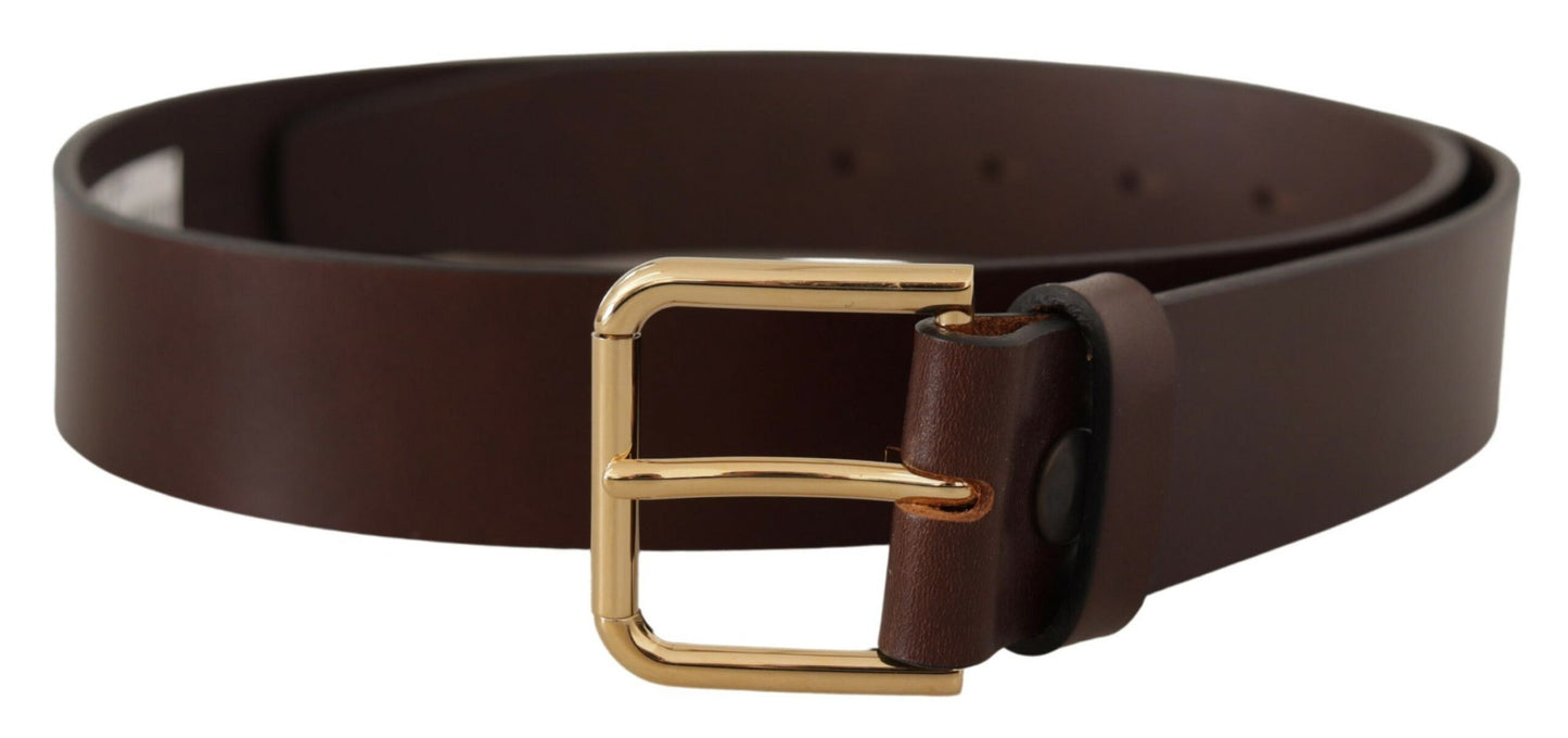  - Elegant Dark Brown Leather Belt