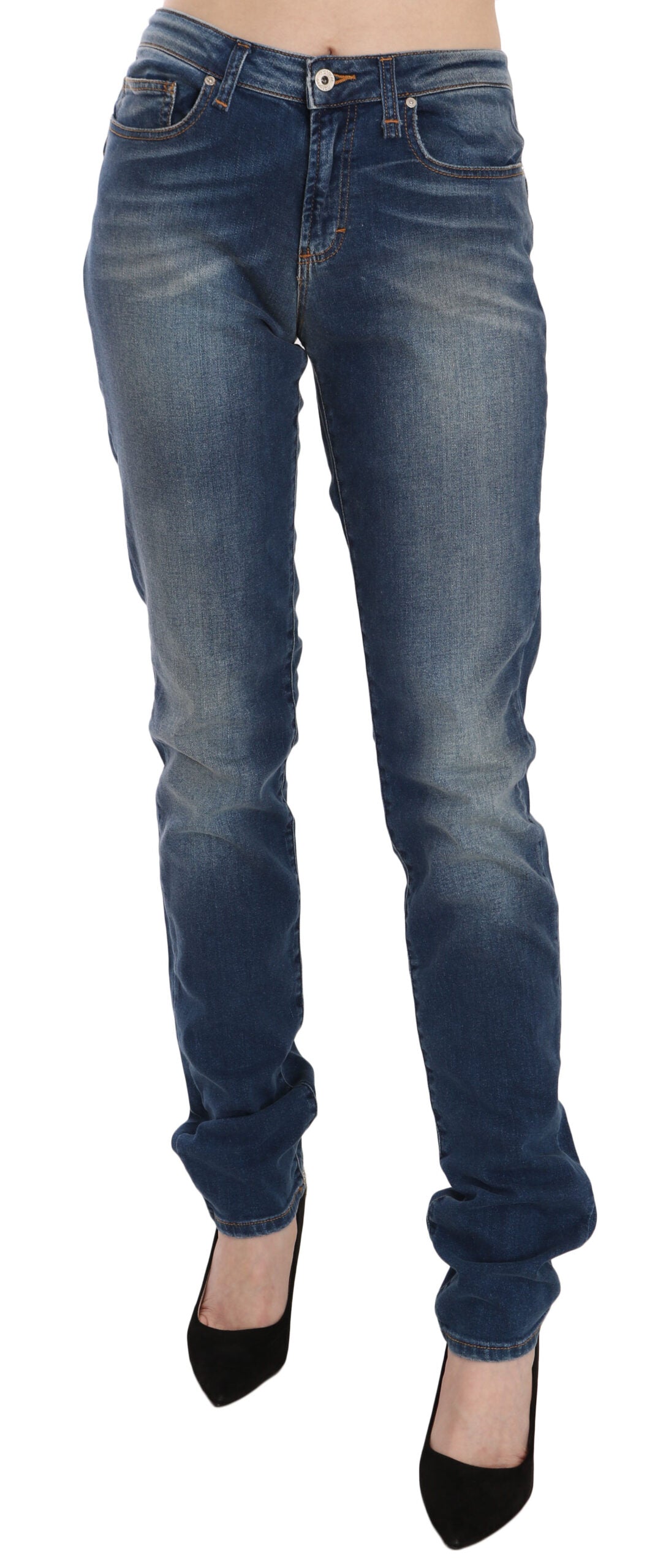  - Svelte Mid Waist Slim Jeans in Vintage Blue