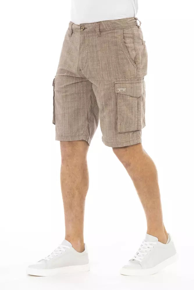  - Brown Cotton Men Cargo Short