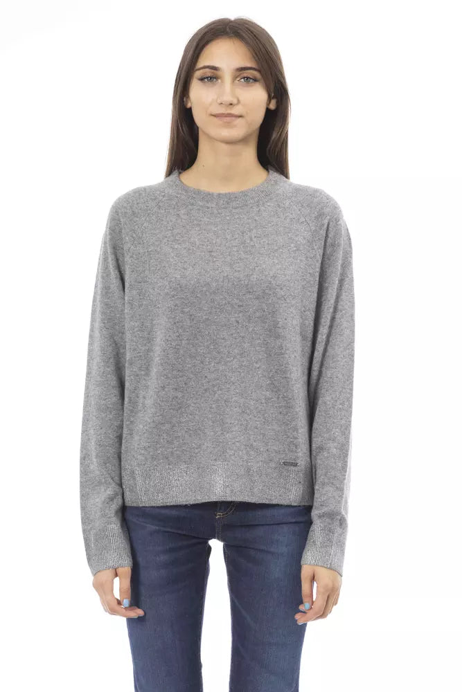 Gray Wool and Cashmere Mix Women's Sweater