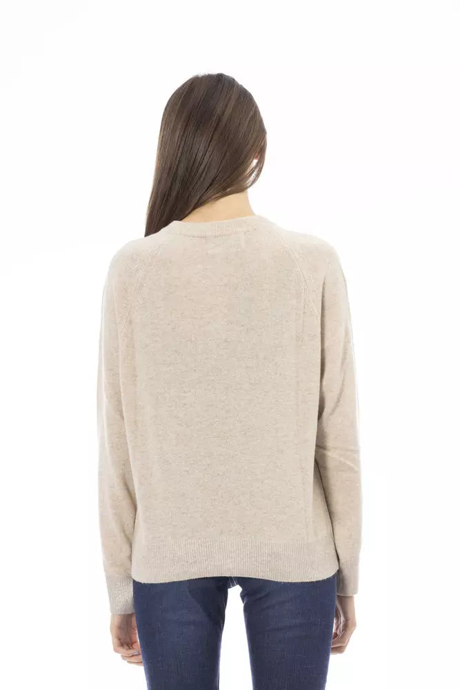  - Beige Cashmere Women Sweater