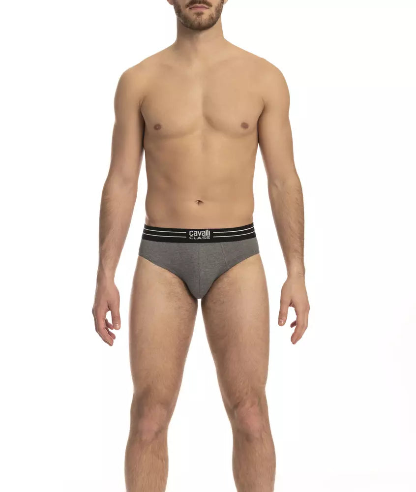  - Gray Cotton Men Underwear Pack