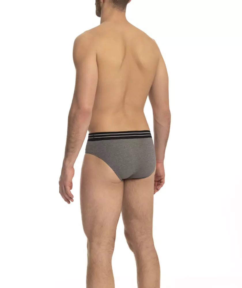  - Gray Cotton Men Underwear Pack