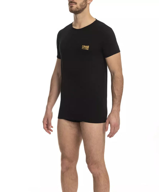  - Black Cotton Men T-Shirt