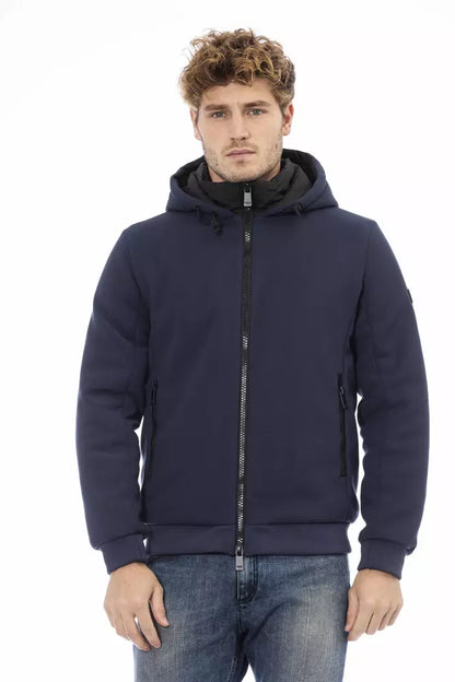  - Blue Polyester Men Jacket