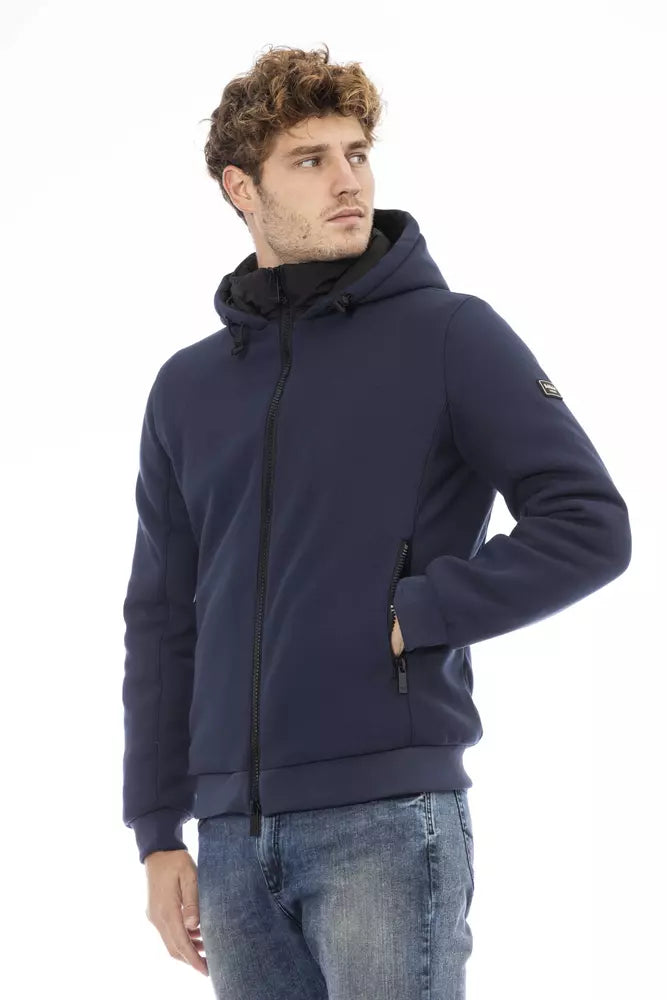  - Blue Polyester Men Jacket