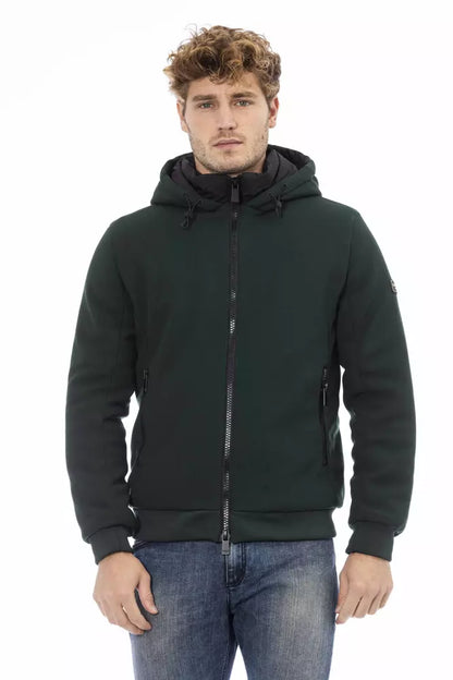  - Green Polyester Men Jacket