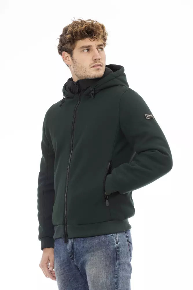  - Green Polyester Men Jacket