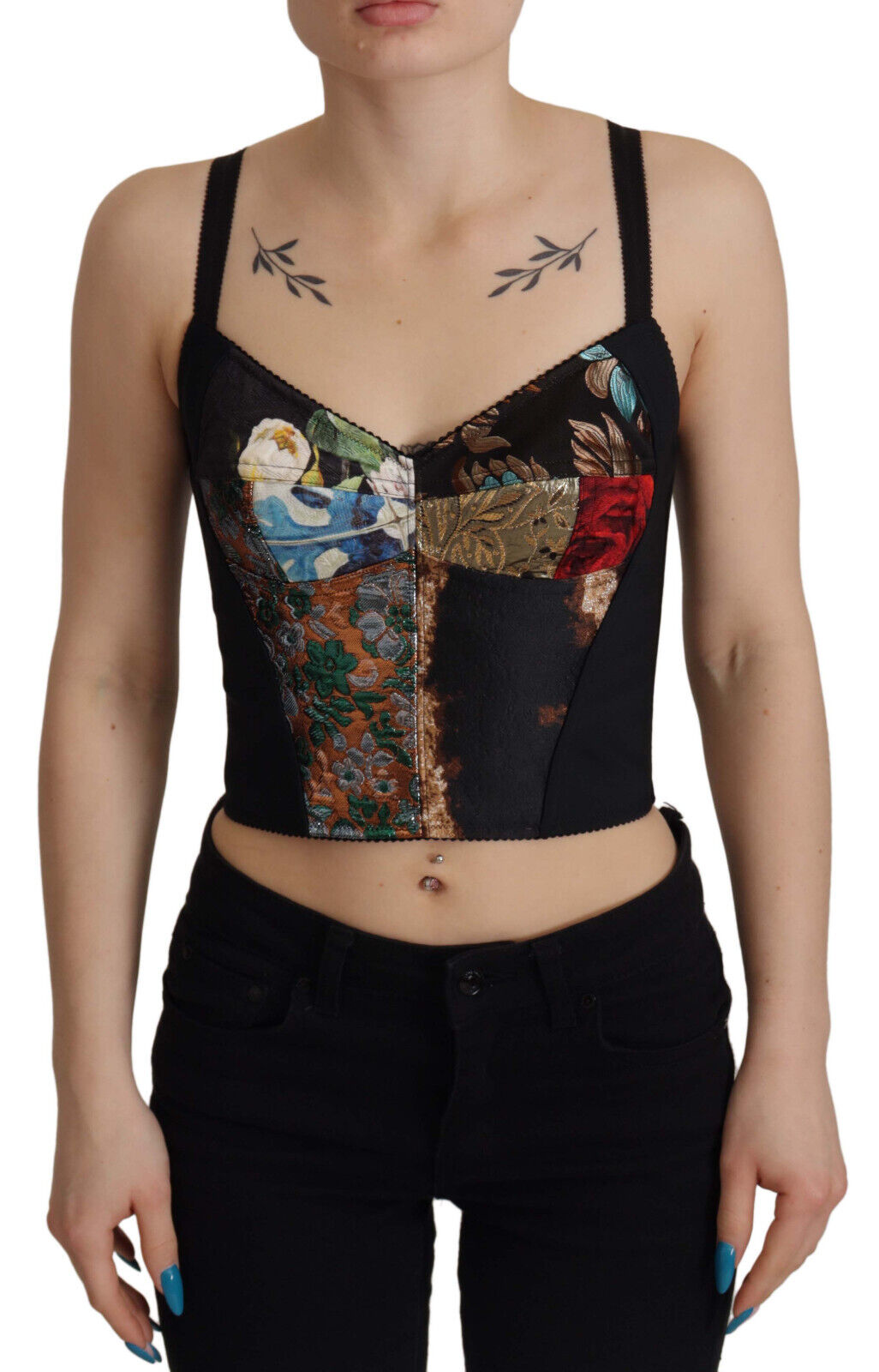 Elegant Floral Corset Top Blouse by Dolce & Gabbana