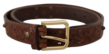  - Elegant Leather Belt with Metal Buckle