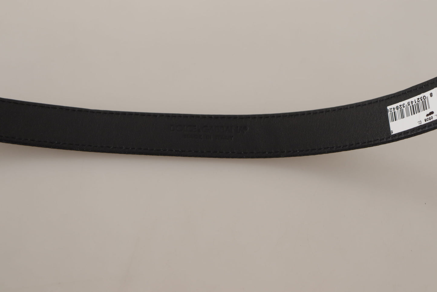  - Elegant Black Canvas & Leather Belt