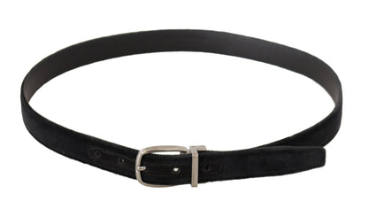  - Elegant Velvet Designer Belt with Logo Engraved Buckle