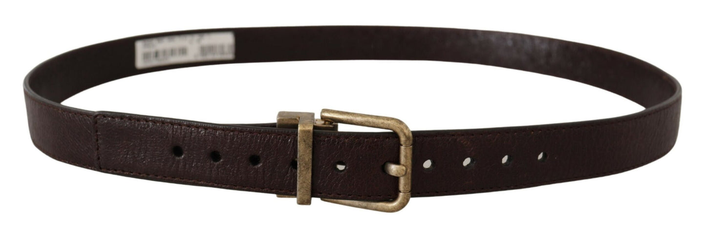  - Elegant Leather Belt with Engraved Buckle