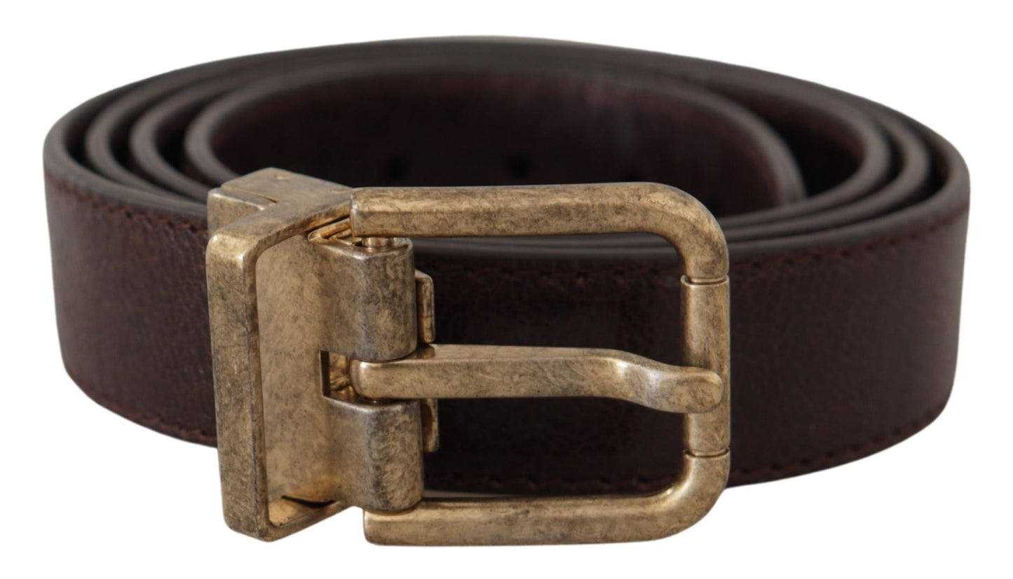  - Elegant Leather Belt with Engraved Buckle