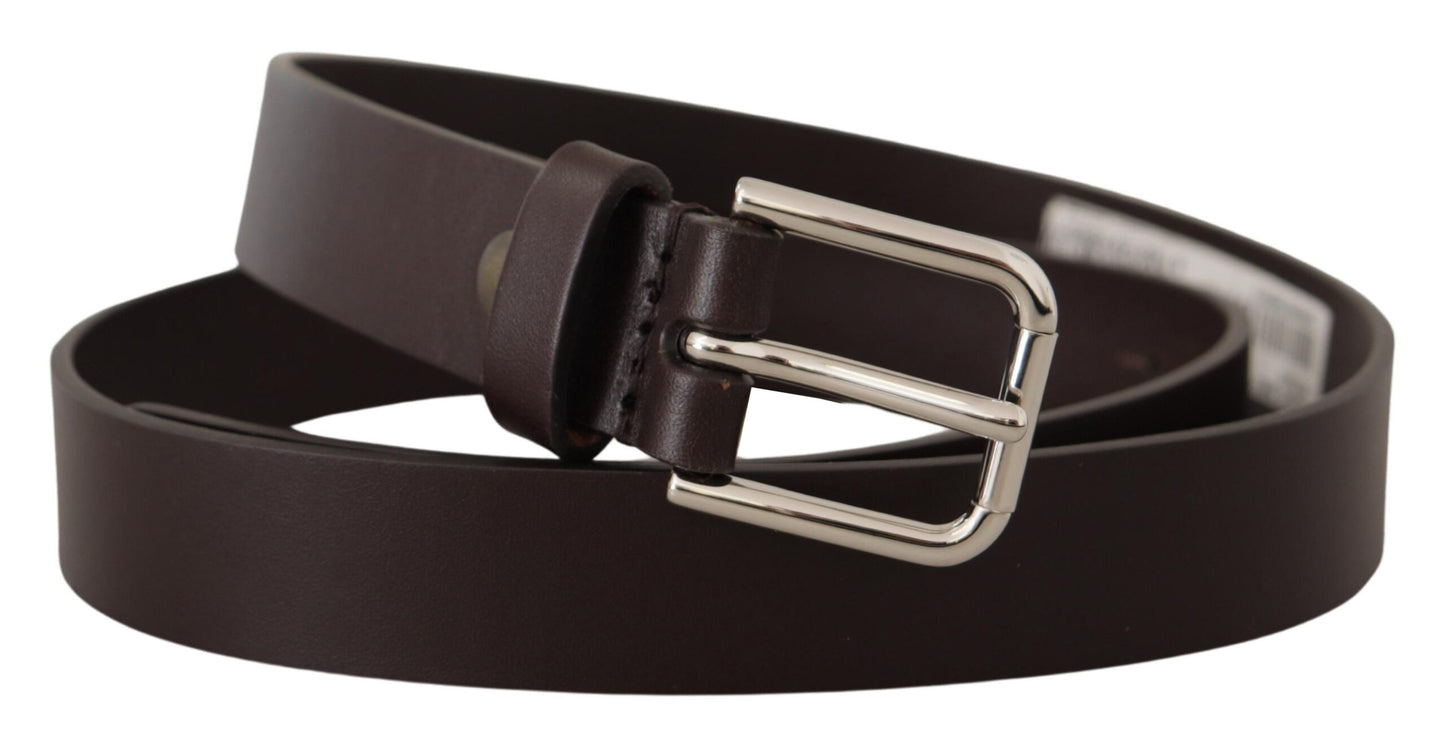  - Elegant Leather Belt With Logo Buckle