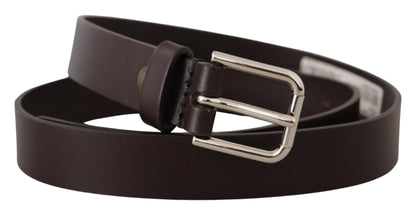  - Elegant Leather Belt With Logo Buckle