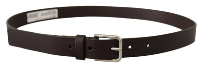  - Elegant Leather Belt With Logo Buckle