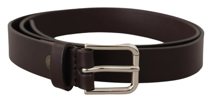  - Elegant Leather Belt With Logo Buckle