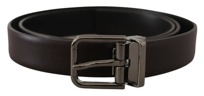  - Elegant Dark Brown Leather Belt