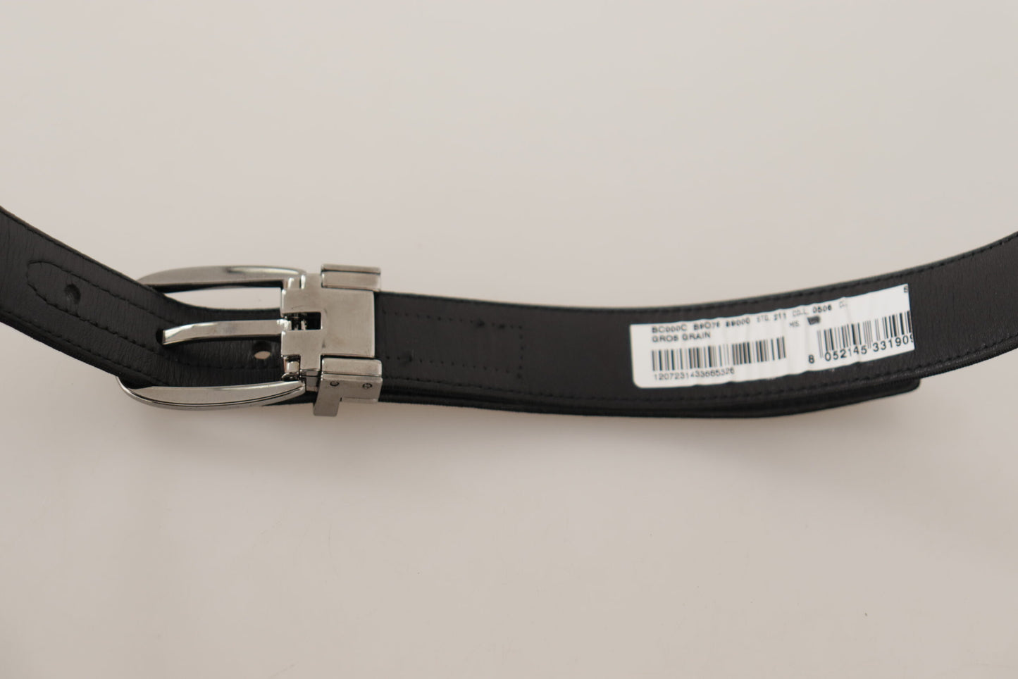  - Elegant Black Leather Designer Belt