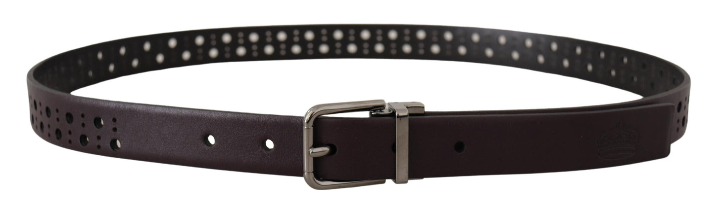  - Elegant Dark Purple Leather Belt