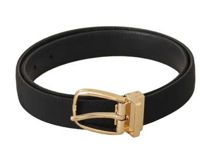  - Elegant Black Leather Belt