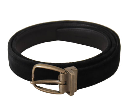  - Elegant Black Leather Designer Belt