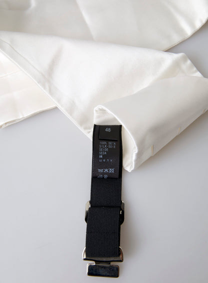 Elegant White Silk Cummerbund by Dolce & Gabbana