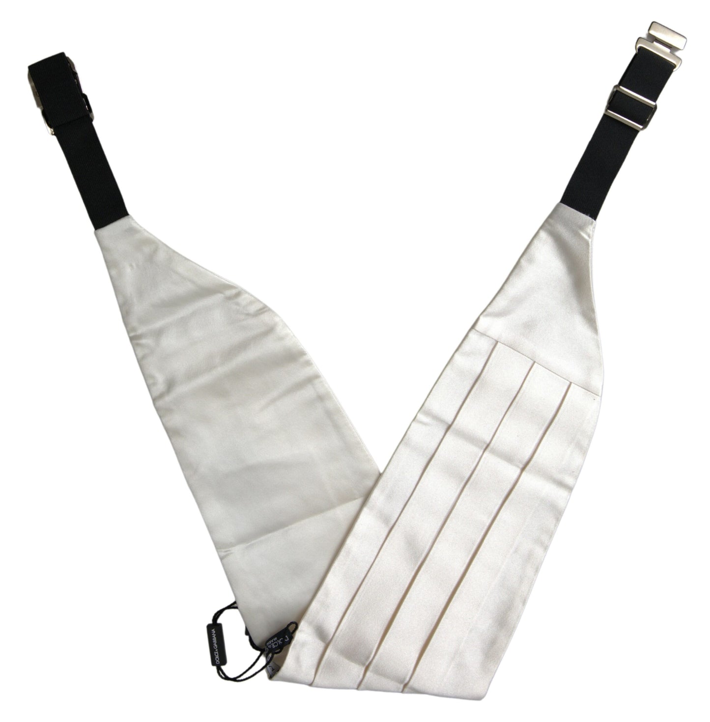 Elegant White Silk Cummerbund by Dolce & Gabbana
