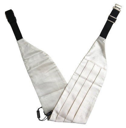 Elegant White Silk Cummerbund by Dolce & Gabbana