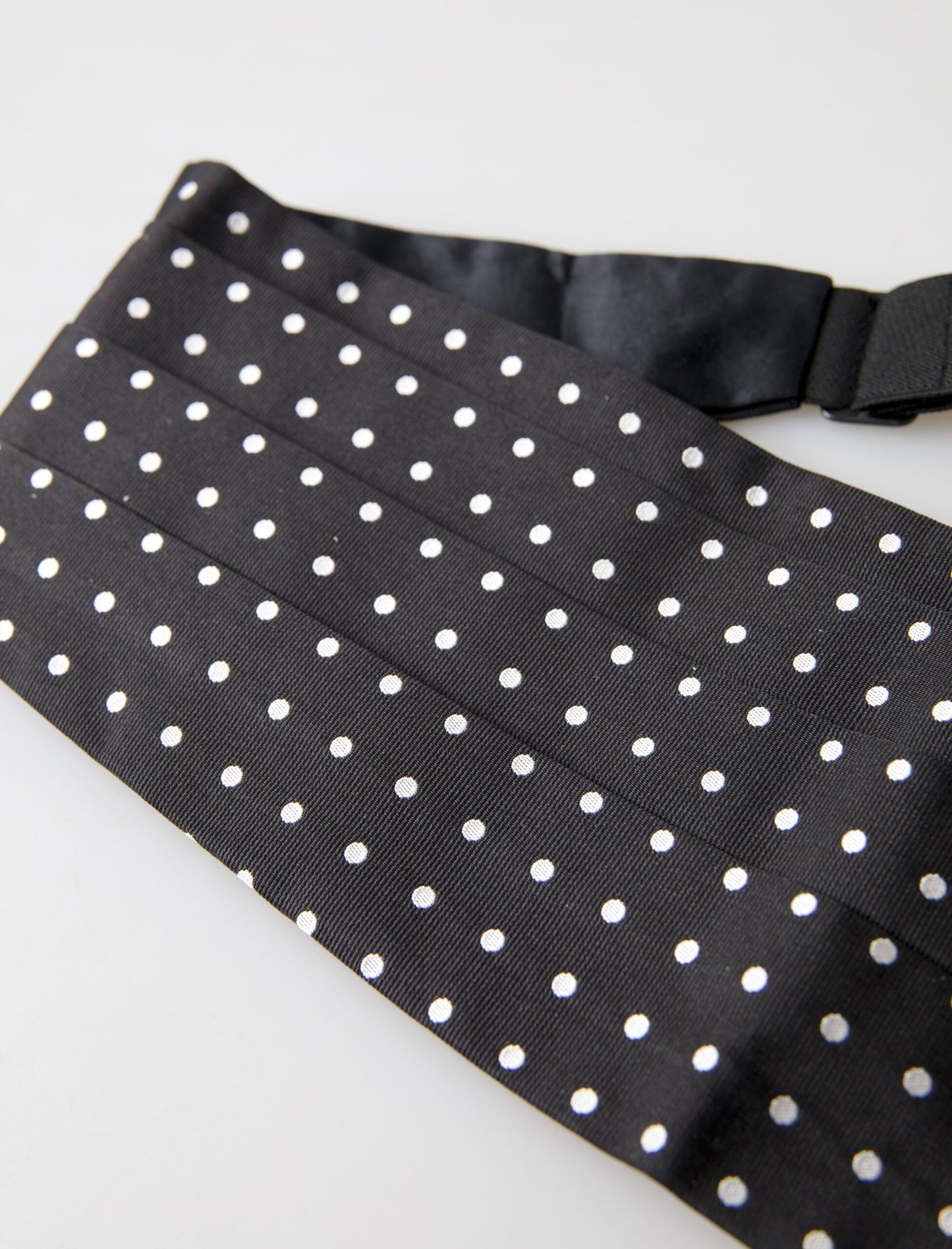 Elegant Silk Black & White Polka Dot Cummerbund by Dolce & Gabbana