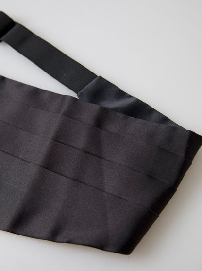  - Elegant Black Silk Cummerbund