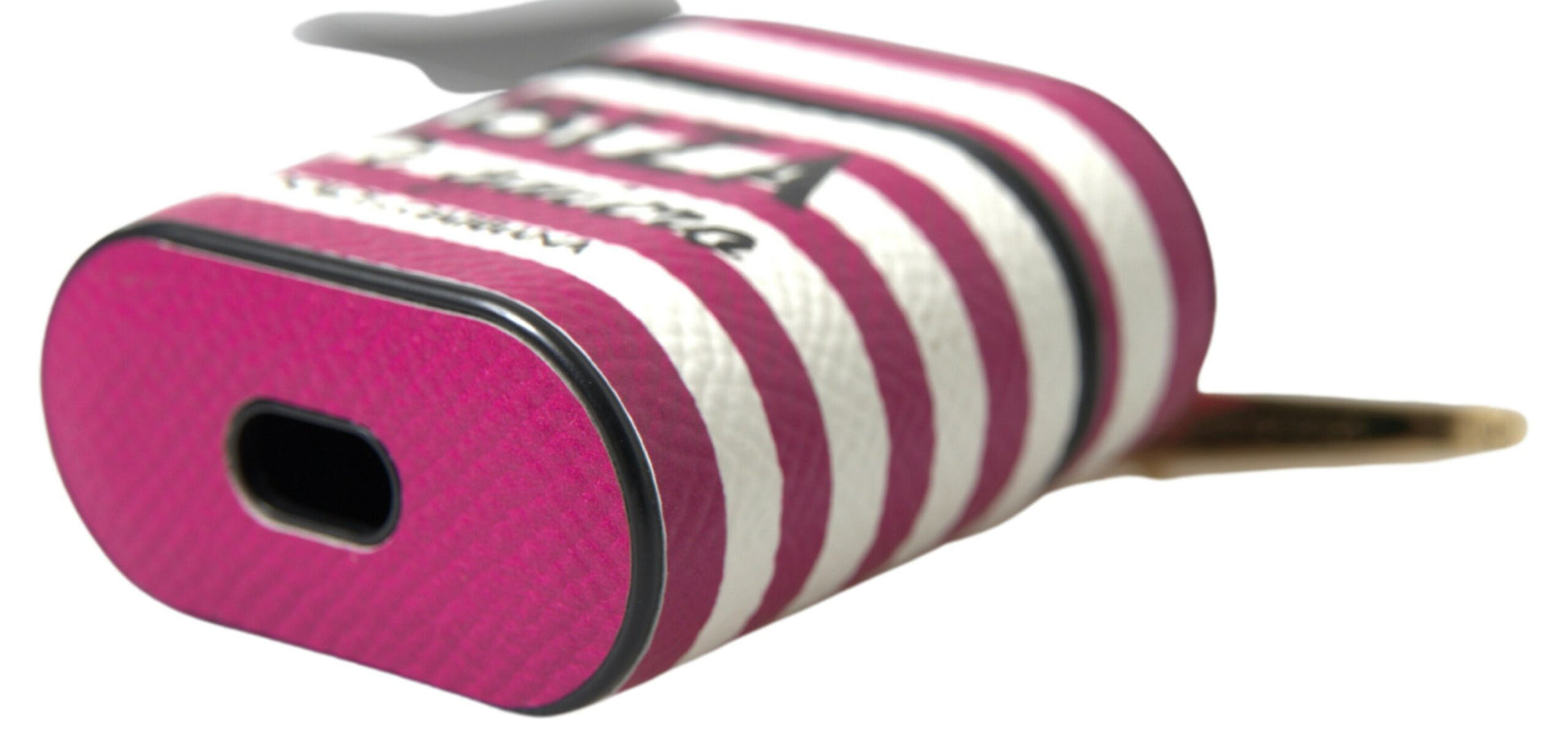 Chic Fuchsia Leather Airpods Case by Dolce & Gabbana