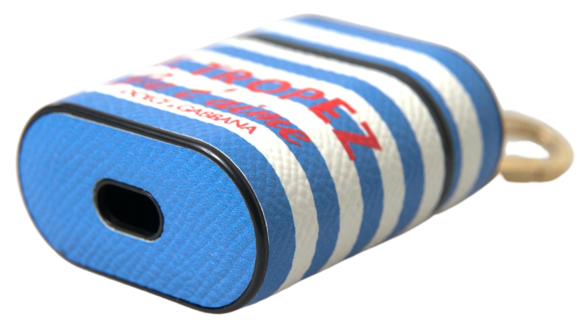 Chic Striped Leather Airpods Case by Dolce & Gabbana