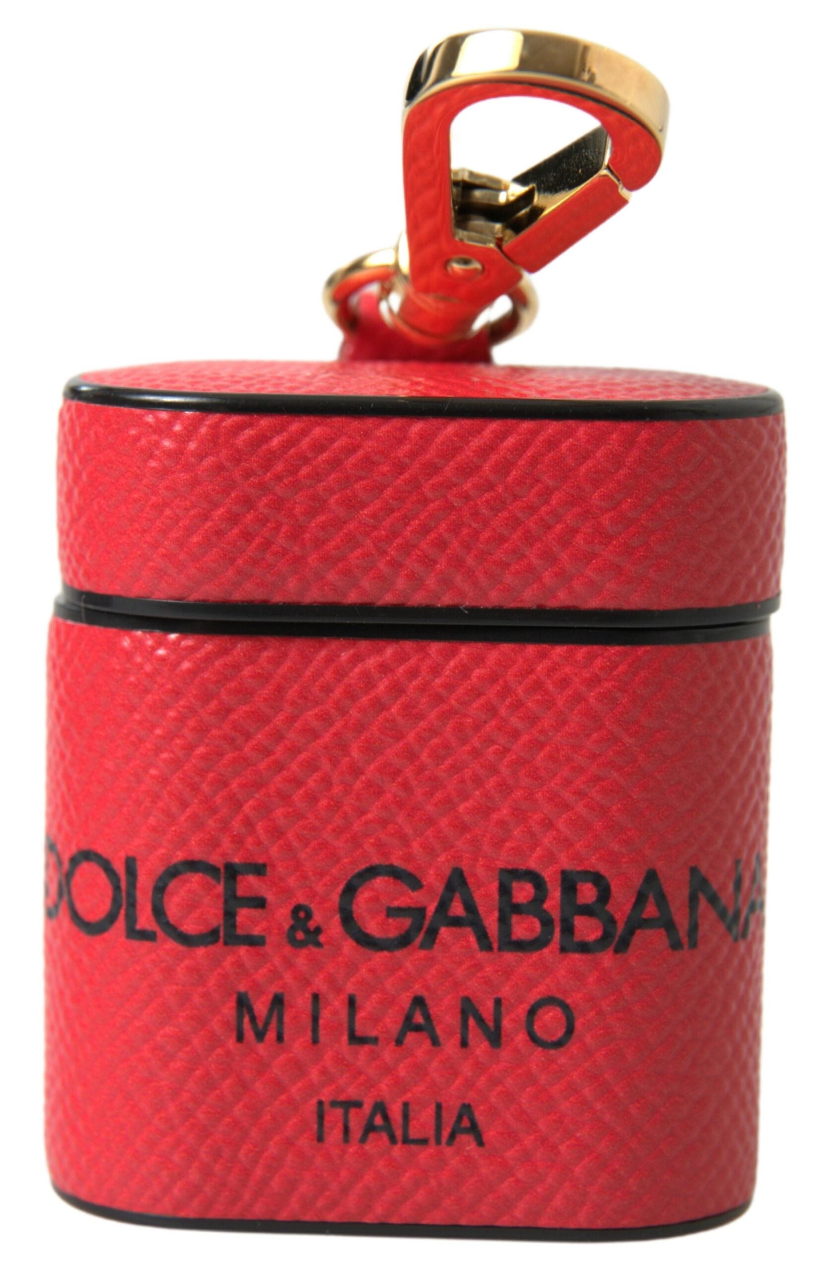Dolce & Gabbana - Red & Black Leather AirPods Case – Made in Italy