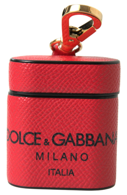 Dolce & Gabbana - Red & Black Leather AirPods Case – Made in Italy