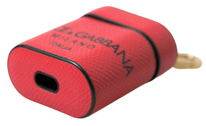 Dolce & Gabbana - Red & Black Leather AirPods Case – Made in Italy