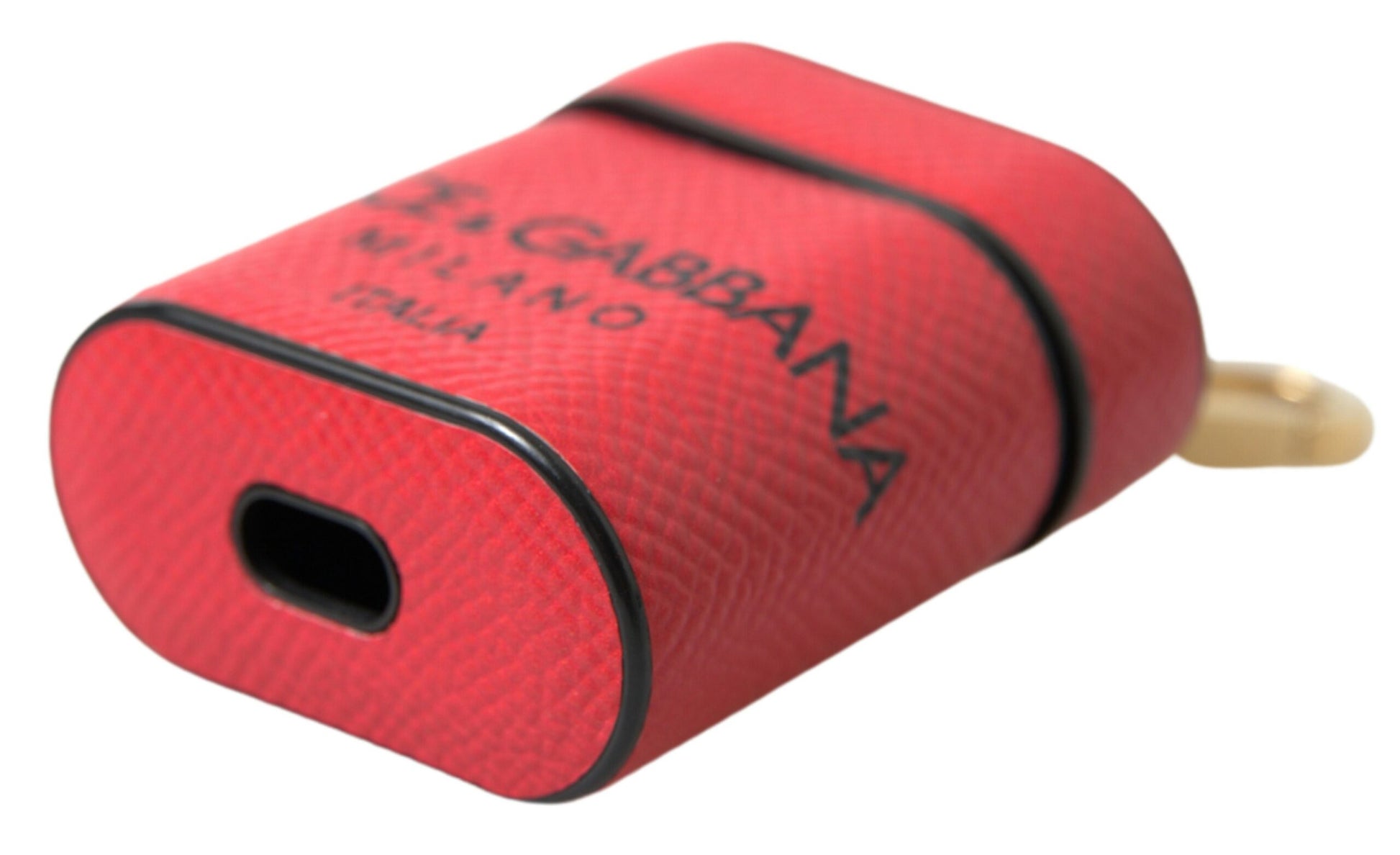 Dolce & Gabbana - Red & Black Leather AirPods Case – Made in Italy